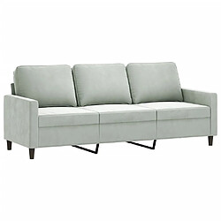 Maison Chic Canapé à 3 places,Canapé droit,Sofa de Salon,Banquette Gris clair 180 cm Velours -GKD826495