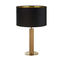 Searchlight Lampe de Table Laiton Moleté, Abat-jour Velours Noir