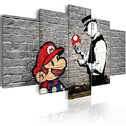 Artgeist Tableau - Super Mario Mushroom Cop (Banksy) [100x50]