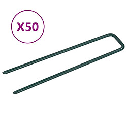 vidaXL Clous pour gazon artificiel 50 pcs Forme de U Fer