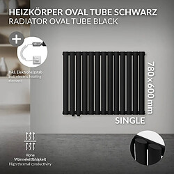 Avis LuxeBath Radiateur électrique panneaux raccord à gauche noir mat 78x60cm résistance 300W