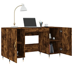 Acheter Maison Chic Bureau,Table de travail,bureau de travail pour chambre chêne fumé 140x50x75 cm bois d'ingénierie -GKD49477