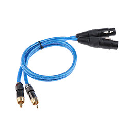 2 XLR femelle à 2 RCA mâle câble audio HIFI pour amplificateur mélangeur 50cm