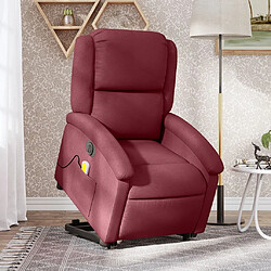 vidaXL Fauteuil inclinable de massage électrique Rouge bordeaux Tissu