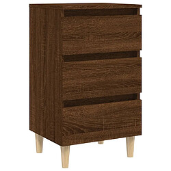 Maison Chic Table de chevet,Table de nuit,Table d'appoint pour salon avec pieds en bois Chêne marron 40x35x69 cm -MN51646