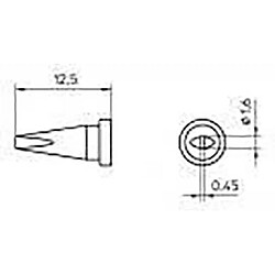 Panne de fer à souder forme de burin Weller Professional T0054451699 Taille de la panne 0.45 mm Longueur de la panne 13