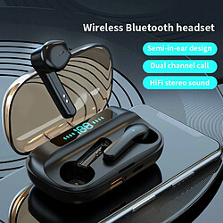 Universal Écouteurs sans fil Écouteurs TWS Bluetooth 5.0 Écran numérique Touch Demi-écouteur dans l'oreille Écouteur téléphone cellulaire Écouteurs