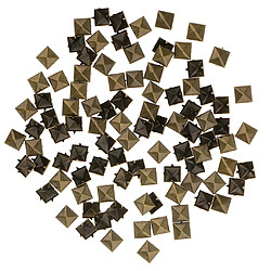 Avis 100pcs carré pyramide rivet goujons spike vis artisanat bricolage embellissement cuivre