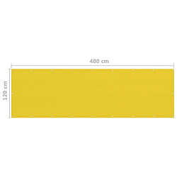 vidaXL Écran de balcon Jaune 120x400 cm PEHD pas cher