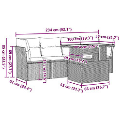 vidaXL Salon de jardin avec coussins 5 pcs beige résine tressée pas cher