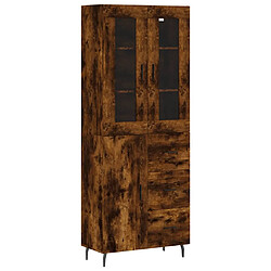 vidaXL Buffet haut Chêne fumé 69,5x34x180 cm Bois d'ingénierie