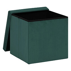 Atmosphera, Createur D'Interieur Pouf de rangement pliable en velours - Vert cèdre