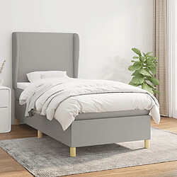 vidaXL Sommier à lattes de lit avec matelas Gris clair 80x200 cm Tissu