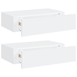 Avis vidaXL Étagères à tiroirs murales 2 pcs Blanc 40x23,5x10 cm MDF