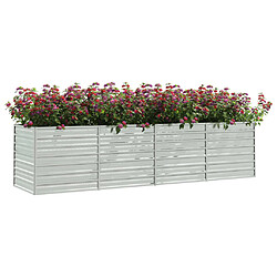 Avis Maison Chic Jardinière,Lit surélevé de jardin - Bac à fleurs - pot de fleur 320x80x77 cm Acier galvanisé Argenté -GKD58903