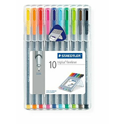 Acheter Staedtler triplus fineliner 334 Etui rigide de 10 feutres Couleurs assorties