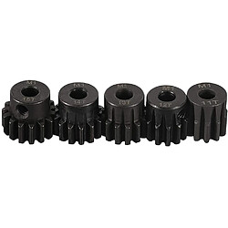 5pcs Pignons 11T 12T 13T 14T 15T M1 5mm Arbre Pignon Module D’engrenage pour 1 :8 1/8 RC Monster/Buggy/Truck Brushless Motor, Couleur Noire