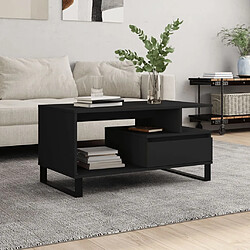 vidaXL Table basse Noir 90x49x45 cm Bois d'ingénierie