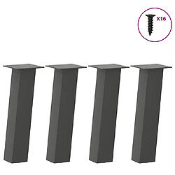 vidaXL Pieds de table basse 4 pcs anthracite 30 cm acier