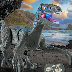 Shop Story SHOP-STORY - VELOCIRAPTOR GREY : Dinosaure Télécommandé avec Lumières et Sons