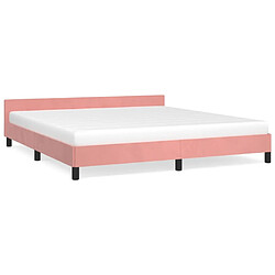 Maison Chic Lit adulte - Cadre Structure de lit avec tête de lit Contemporain Rose 180x200 cm Velours -MN44577