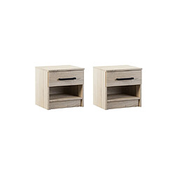 Bestmobilier Hayato - lot de 2 tables de chevet - bois - 40 cm