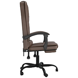 Avis vidaXL Fauteuil de massage inclinable de bureau Marron Similicuir