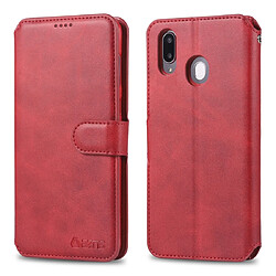 Wewoo Housse Coque Pour Galaxy M20 AZNS Étui en cuir PU avec support et fentes cartes et cadre photo rouge