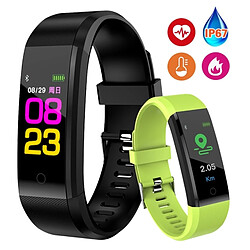 Wewoo Bracelet connecté ID115 Plus Smart Fitness Cardiofréquencemètre Tensiomètre Podomètre Santé Course à Pied Sport SmartWatch pour IOS Android bleu