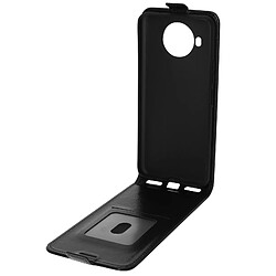 Avizar Étui Nokia 8.3 5G Clapet Vertical Porte-carte Effet Lisse Noir