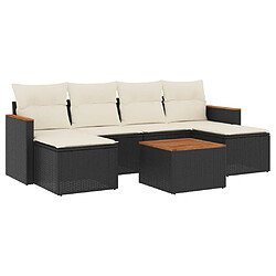 Maison Chic Ensemble Tables et chaises d'extérieur 7pcs avec coussins,Salon de jardin noir résine tressée -GKD423514