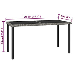 vidaXL Ensemble à manger de jardin 7 pcs Résine tressée Gris pas cher