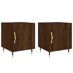 Maison Chic Tables de chevet 2pcs - Table basse Table de nuit - chêne marron 40x40x50cm bois d'ingénierie -MN80119