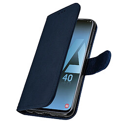 Avizar Housse Samsung Galaxy A40 Étui Portefeuille Support Stand Bleu Nuit