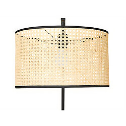 Avis Vente-Unique Lampadaire arc cannage - style ethnique - Fer et rotin - H. 195 cm - Noir et naturel - NEIROBI