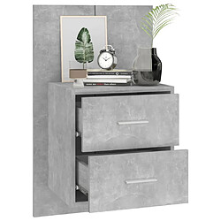 Acheter Maison Chic Table de chevet murale,Table de nuit Gris béton -MN94914