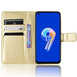 Htdmobiles Housse pour Asus Zenfone 9 5G - etui coque pochette portefeuille + verre trempe - OR