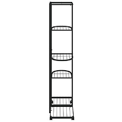 Avis vidaXL Jardinière à 5 niveaux avec roues 44x23x100 cm Noir Fer