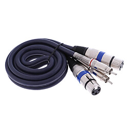 double câble femelle xlr à mâle rca 2 xlr à 2 prise rca câble audio 1m