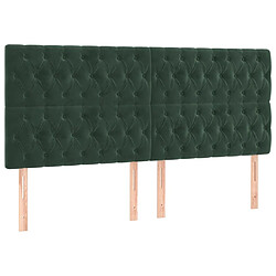 Avis vidaXL Tête de lit à LED Vert foncé 180x7x118/128 cm Velours