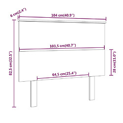 Acheter vidaXL Tête de lit Blanc 104x6x82,5 cm Bois massif de pin