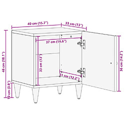 vidaXL Tables de chevet 2 pcs 40x33x46 cm Bois de manguier solide pas cher