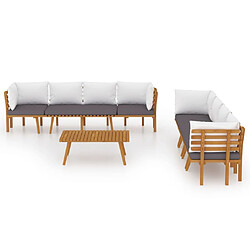 Avis Maison Chic Salon de jardin 8 pcs + coussins - Mobilier/Meubles de jardin - Table et chaises d'extérieur Bois d'acacia solide -MN68944