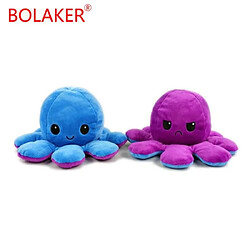 RedMiter Jouet en peluche pieuvre réversible bleu foncé et violet BOLAKER®