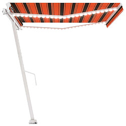 Acheter vidaXL Auvent manuel rétractable avec LED 450x350 cm Orange et marron