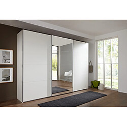 Inside 75 Armoire de rangement 3 portes coulissantes EDWIG 270 cm blanc / miroir pas cher