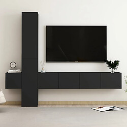 vidaXL Ensemble de meubles TV 5 pcs Noir Bois d'ingénierie