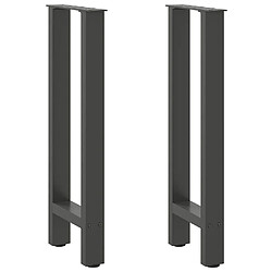 vidaXL Pieds de table basse anthracite 2 pcs 38x(72-73) cm acier