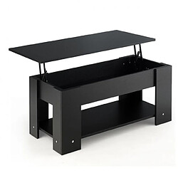 Helloshop26 Table basse avec plateau relavable et 1 etagère pour rangement style moderne 98 x 51 x 42 cm noir 20_0004951