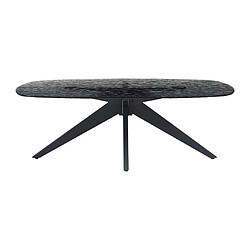 Vente-Unique Table basse en verre trempé bullé et métal - Noir - LEGRIO de Maison Céphy